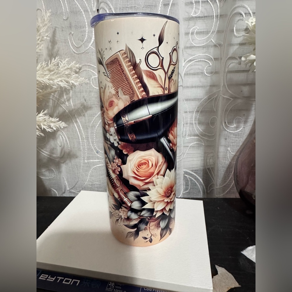 Floral Hair Stylist Tumbler 20 oz